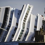 Le Costa Concordia en Janvier pendant son naufrage
