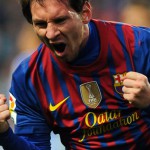 Lionel Messi après son but contre Malaga en janvier