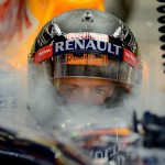 Le regard de Sébastien Vettel avant sa première session d'essais à Singapour