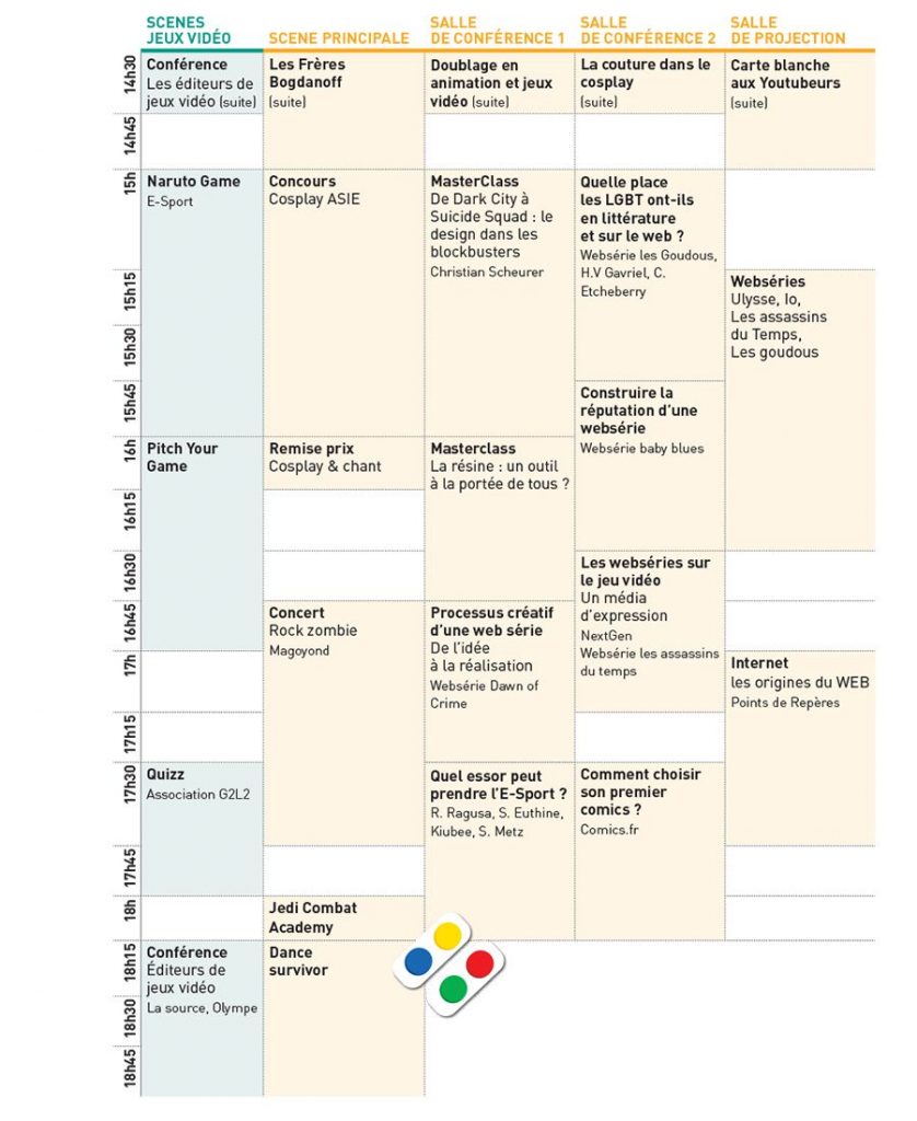 Programme Geek Touch 2017 samedi apres-midi 1