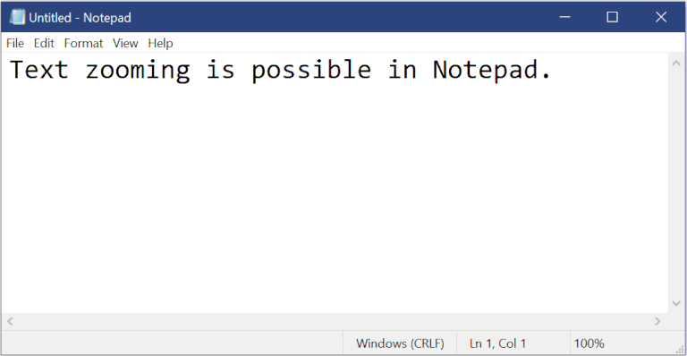 Zoom sur Bloc-note (Notepad)
