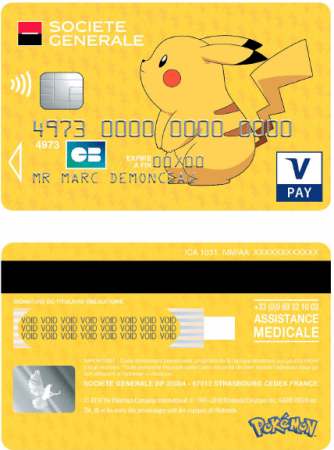 Carte bancaire Visa Pokémon Pikachu