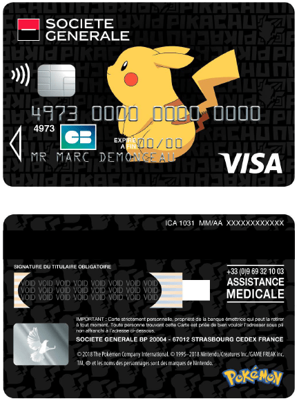 Carte bancaire Visa Black Pokémon