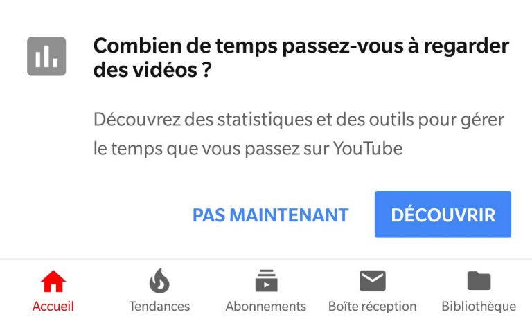 Youtube vous propose de découvrir le temps passé en regardant des vidéos