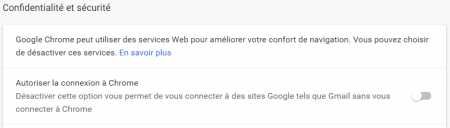 Google Chrome 70 - Connexion automatique