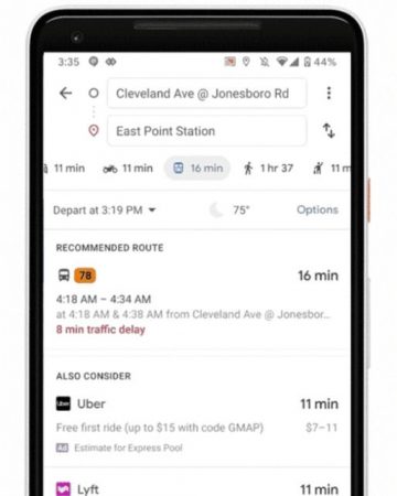 Google Maps ajoute les retards de bus