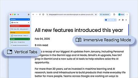 Google Chrome onglets verticaux