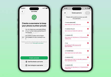 Whatsapp : Noms d'utilisateur