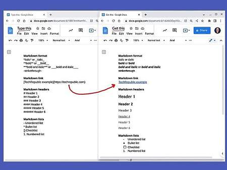 Google Docs Markdown